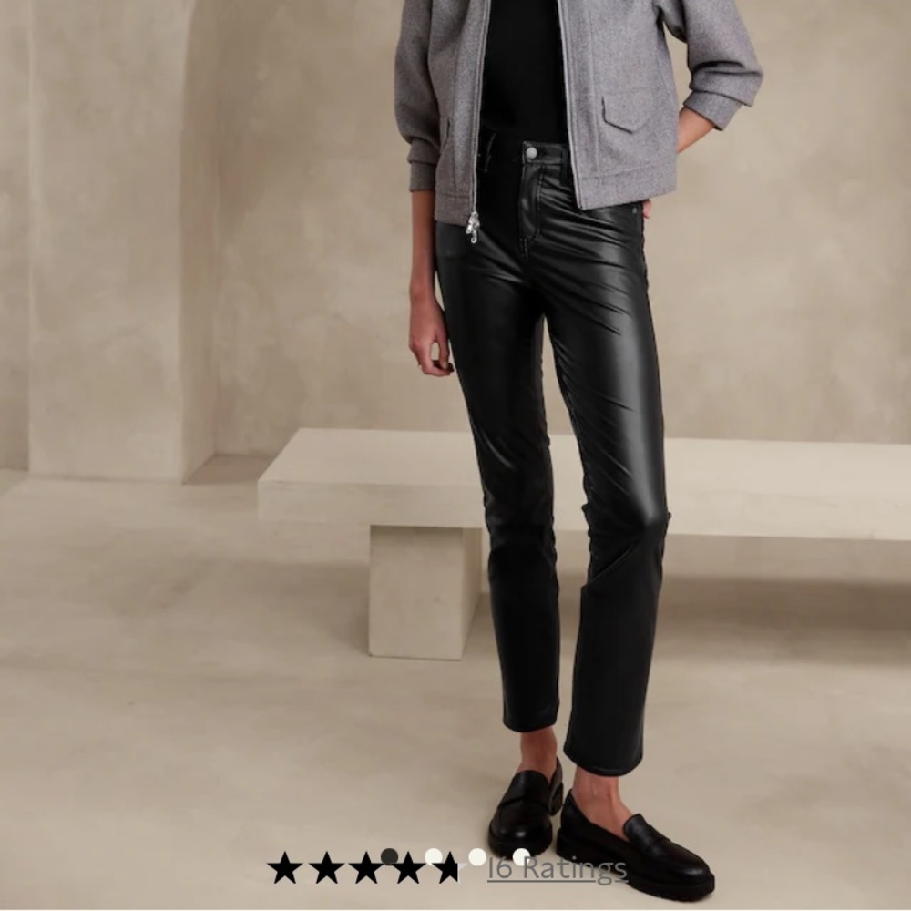Banana Republic High Rise Slim Faux Leather Pants (28)